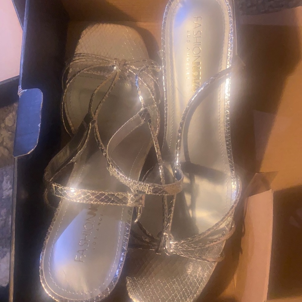 Shimmering Silver Heels